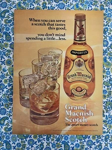 Vintage 1976 Grand Macnish Scotch Print Ad The Smart Money Scotch - Picture 1 of 7