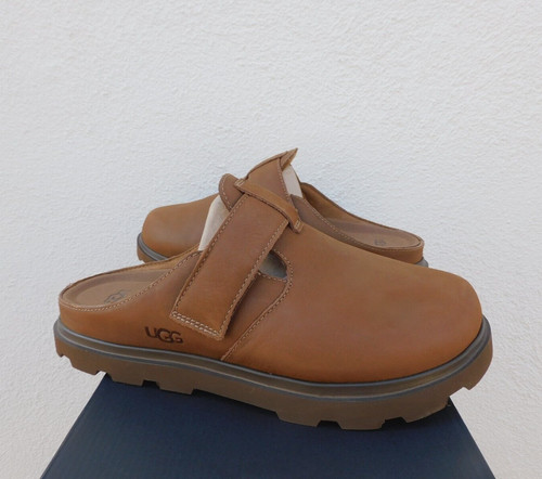 SANDALI ZOCCOLI UGG CASTAGNO NABUK SOLANO SCARPE UOMO US 10 EUR 43 ~NUOVI CON SCATOLA