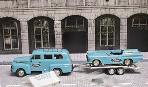 BROOKLIN MODELS 1/43 - FORD RANGER 1952 THUNDERBIRD 1957 + TRAILER - Foto 1 di 13