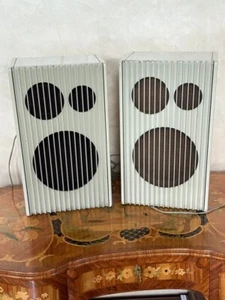 Vintage Retro Lautsprecher Paar im Industriellen Design HiFi Weiß - Photo 1/20