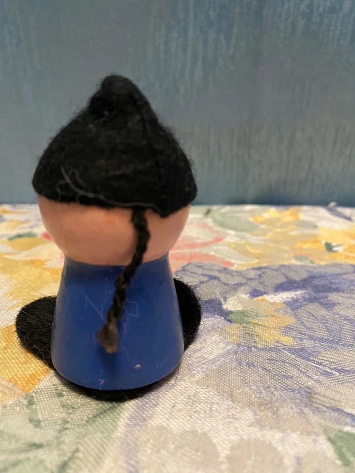 VINTAGE WOODEN Chinaman 2.75” Unmarked Troll - Изображение 1 из 2