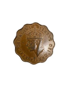 1949 Cyprus 1/2 Half Piastre - George VI - Scalloped Bronze Coin - Free Shipping - Picture 1 of 4