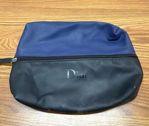 Christian DIOR cosmetic bag, 25x20x5 cm VTG Vintage Make Up Blue/Black - Picture 1 of 5