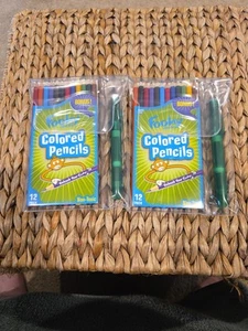Lot Of 2 FOOHY 12 Colored Pencils + Retractable Marker School Supplies VINTAGE - Picture 1 of 8