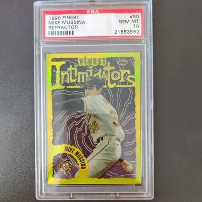Topps Finest Intimidators 1996 - Mike Mussina #90 refractor PSA GEM MT 10, POP 3 Foto 1 de 2