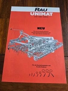 Rau Saatbettkombination Krümler Unimat 12.1977 Prospekt Brochure c - Bild 1 von 2