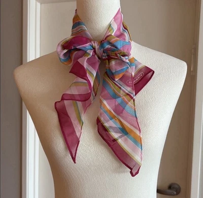 Coach Legacy Striped Silk Scarf - Image 1 of 4