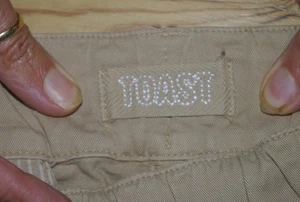 Toast sand cotton pull on crop trousers with stretch - Picture 1 of 19