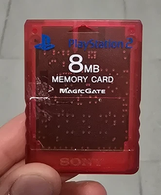Memory Card Originale Sony 8MB PS2 Nero Playstation 2 Originale Perfetta Rossa - Immagine 1 di 2