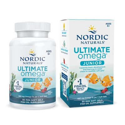 Nordic Naturals Ultimate Omega Junior - Strawberry Soft Gel for Kids, 90 Ct - Image 1 of 4