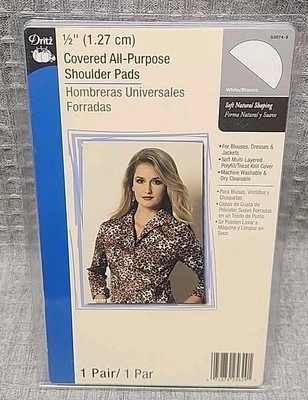 Dritz 53074-9 1/2" Covered All-Purpose Shoulder Pads 2 White - Image 1 of 4
