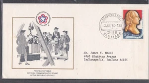 CHILE 1976 FIRST DAY COVER AMERICAN BICENTENNARY + CACHET - Picture 1 of 2