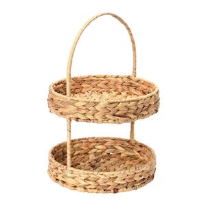 Water Hyacinth 2-Tier Tray, Natural - Picture 1 of 8
