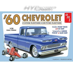 AMT MODEL KIT 1:25 1960 CHEVROLET CUSTOM FLEETSIDE CON GO KART 1063M - Foto 1 di 1