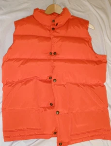 Lands End mens down filled Vest blaze orange Mens 34-36 Small - Picture 1 of 14