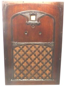 vIntage RCA RADIOLA 80 partes: PANEL FRONTAL ORNAMENTADO con PARRILLA, TELA, PLACA FRONTAL - Imagen 1 de 4