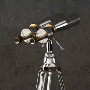 1920s Brass Nautical Binoculars on Adjustable Chrome/Nickel Tripod – Victorian E - Picture 1 of 6