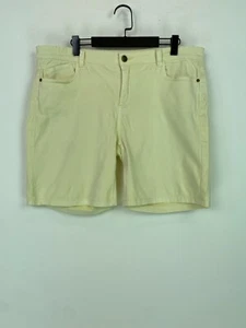 Cortefiel Weekend Yellow Shorts Plain Cotton Stretch Casual Summer UK 16 - Picture 1 of 12