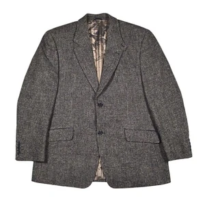 Harris Tweed Mario Barutti Hand Woven Wool Brown Country Blazer Jacket 44 S - Picture 1 of 12