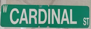 CARDINAL ST Street Road Sign Green White DOT 6in x 24in Retired - Picture 1 of 4