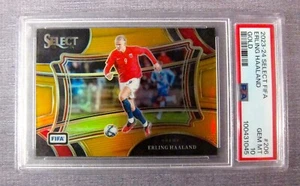 2023-24 Panini Select FIFA Erling Haaland #206 Field Level Gold Prizm /10 PSA 10 - Foto 1 di 3