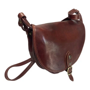 BORSA DONNA LAVORAZIONE ARTIGIANALE BP 748 6000 1281 PELLE MARRONE ORIGINALE - Picture 1 of 5