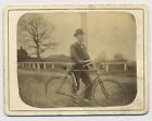 Antique Cdv / Cabinet Photograph Of Man & Bicycle X1