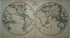 Antique map of World by John Russell 1825 - Picture 1 of 4