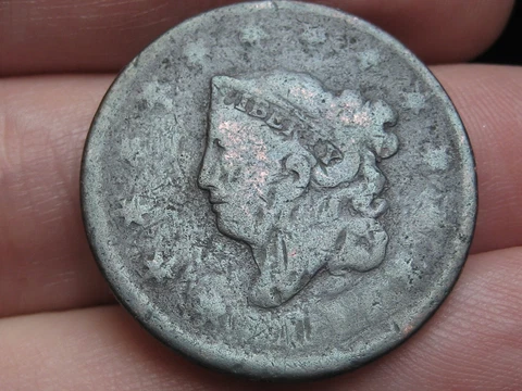 1816 Matron Head Large Cent Penny- About Good Details Cover