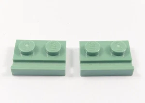 Lego x2 sandgrüne Platte modifiziert 1x2 mit Türschiene 32028 Set 75980 76388 76428 - Bild 1 von 1