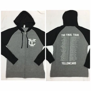 yellow card final tour last concert hoodie zip up sweatshirt 90s 2000s Emo - Picture 1 of 8
