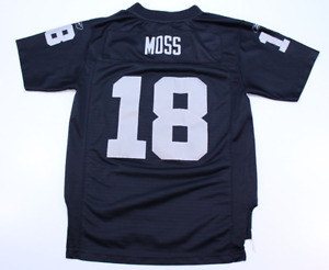 Randy Moss Oakland Raiders Stitched Sewn Jersey NFL Reebok Black Youth M 10-12