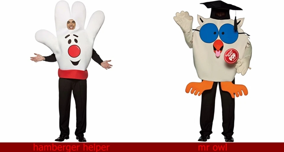 Lote 95 disfraces de ayudante de hamburguesa mano o rollo Tootsie Mr.Owl adulto o Sr. Penquin Foto 1 de 2