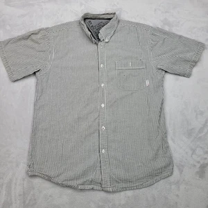 Element Shirt Mens Medium Grey Collared Stripe Grunge Skater Skateboard Adult M* - Picture 1 of 9