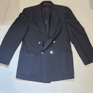  Vintage BALMAIN 100% Wolle Marine Zweireiher Blazer mit Goldknöpfen Größe 40r - Bild 1 von 8