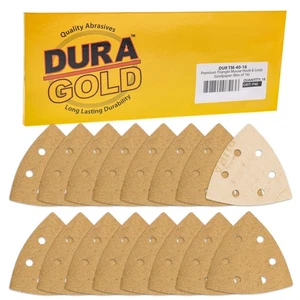 40 Grit - 6 Hole Hook & Loop Triangle Mouse Sander Discs -16 Sanding Sheets - Picture 1 of 5