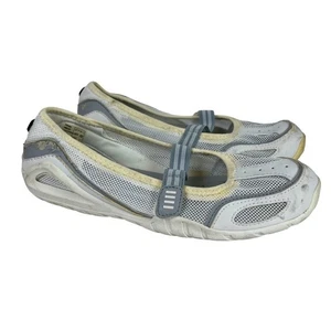 LAND'S END Sporty Mary Janes Slip On Loafers Mesh White Closed Toe Shoes sz 8 D - Picture 1 of 16