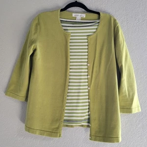 Jones New York Sport 2 Piece Set Striped Top and Matching Cardigan Women's XL - Picture 1 of 6
