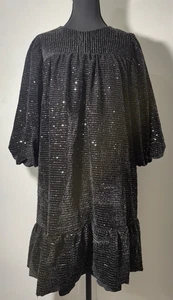 KOKORI Black Sequin Shine Dress Youth Girls Party Holiday NWT | Size 16Y - Picture 1 of 13