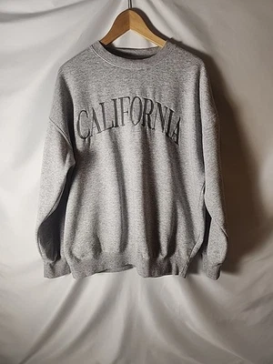 Moletom Reflex California cinza gola redonda pulôver tamanho grande unissex casual - Imagem 1 de 4
