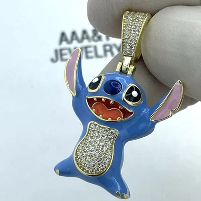 REAL 925  SOLID STERLING SILVER CUBIC ZIRCONIA STITCH PENDANT - Image 1 of 4