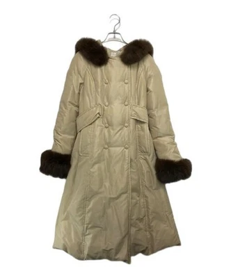 Harrods                    fox fur down coat beige 11504021 - Image 1 of 4