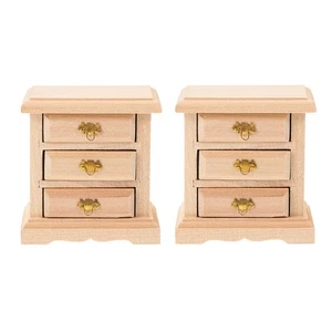 2 Stück Nachttische Nachttisch Möbel Betttisch Miniaturschrank Nachtt8013 - Bild 1 von 6