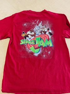 Men’s Space Jam T-shirt Red Size L Toonsquad Taz Bugs Daffy + - Picture 1 of 8