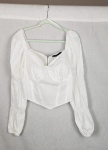 Fashion to Figure Bluse Top L weiß Milkmaid Korsett Style Regencycore Castle - Bild 1 von 6