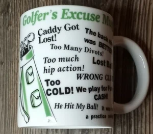 Golfers Excuse Mug Coffee Cup Funny Golfing Gift Gag Gift Funny Tea Mug Sports - Picture 1 of 5