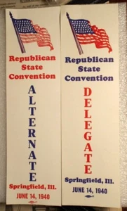 A718 2-Springfield, Ill., Republican State Convention, June 14, 1940, Delegate & - Picture 1 of 1