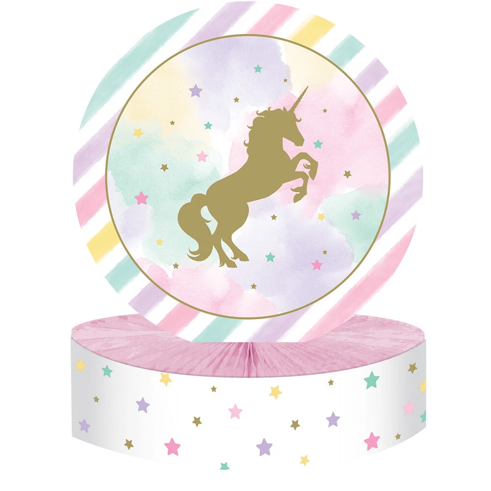 Unicorn Sparkle Party Supplies Honeycomb Centrepiece Girl Birthday Decoration - Image 1 of 1