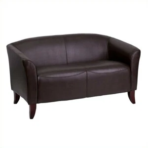 Flash Furniture Hercules Imperial Leather Loveseat in Brown - Picture 1 of 2