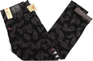 Levi's 512 Slim Taper stretch Black PAISLEY Jeans-29-NEW-levis bandana Denim-$80 - Picture 1 of 6